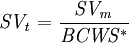 
\mathit{SV_t}=\frac{\mathit{SV_m}}{\mathit{BCWS^*}}
