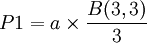 P1={a}\times\frac{B(3,3)}{3}