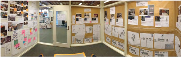 Figure 1: An example of a war room, where an organised and visual representation of the project is represented. [5]